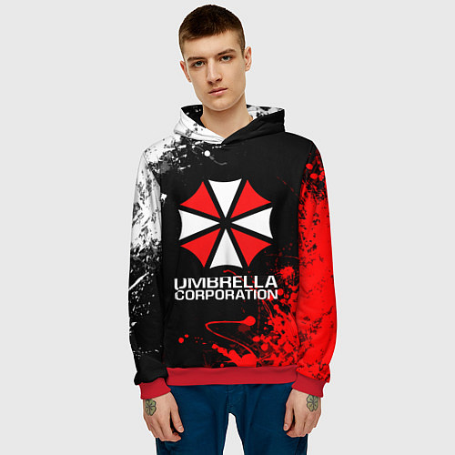 Мужская толстовка UMBRELLA CORPORATION / 3D-Красный – фото 3