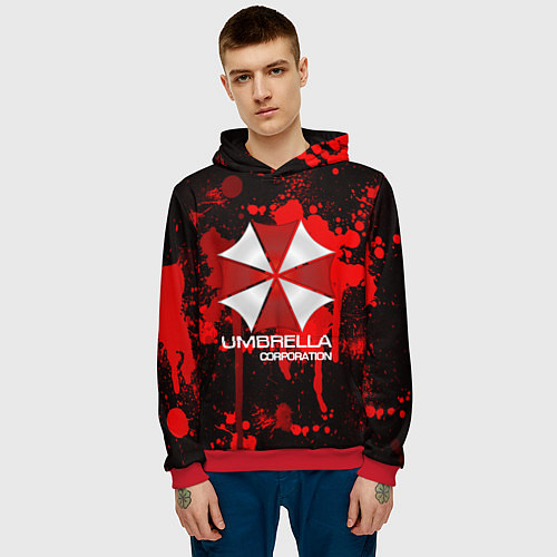 Мужская толстовка UMBRELLA CORP / 3D-Красный – фото 3