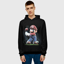 Толстовка-худи мужская Марио, цвет: 3D-черный — фото 2