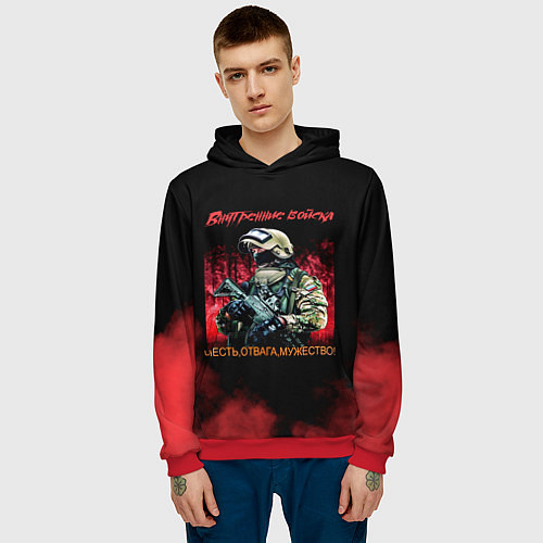 Мужская толстовка Внутренние войска / 3D-Красный – фото 3