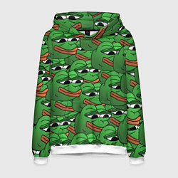 Толстовка-худи мужская Pepe The Frog, цвет: 3D-белый