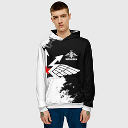 Толстовка-худи мужская Войска связи, цвет: 3D-белый — фото 2