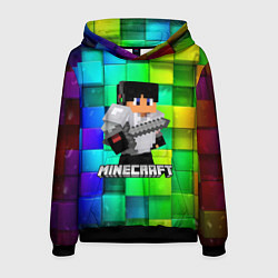 Толстовка-худи мужская Minecraft Майнкрафт, цвет: 3D-черный