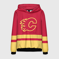 Толстовка-худи мужская Калгари Флэймз, цвет: 3D-черный