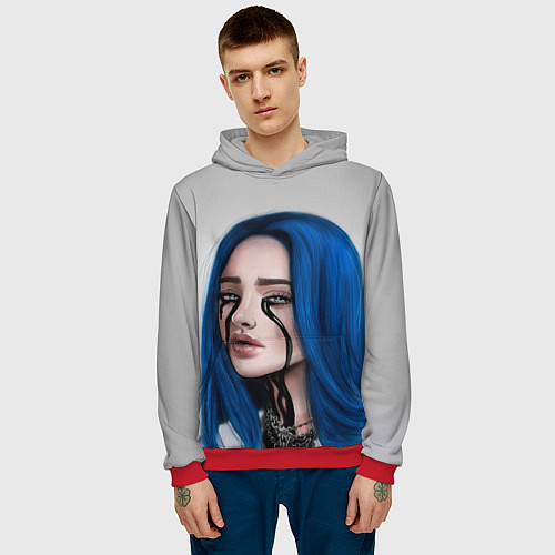 Мужская толстовка BILLIE EILISH / 3D-Красный – фото 3