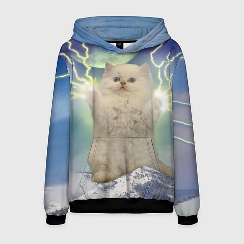 Мужская толстовка Грозовой Котик / 3D-Черный – фото 1