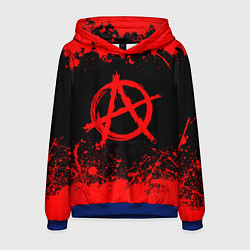 Толстовка-худи мужская АНАРХИЯ, цвет: 3D-синий