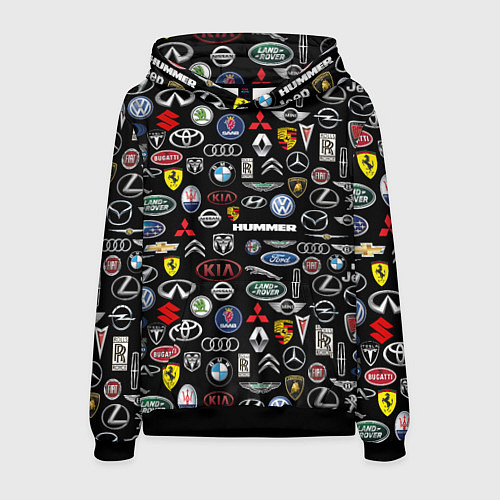Мужская толстовка ЛОГОТИПЫ АВТО БРЕНДОВ / 3D-Черный – фото 1
