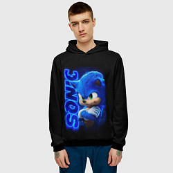 Толстовка-худи мужская SONIC, цвет: 3D-черный — фото 2