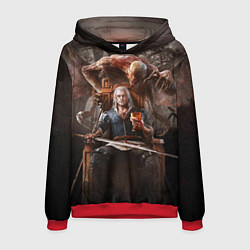 Толстовка-худи мужская КРОВЬ И ВЕДЬМАК, цвет: 3D-красный