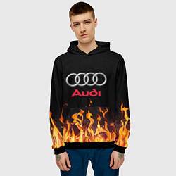 Толстовка-худи мужская AUDI, цвет: 3D-черный — фото 2