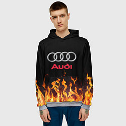 Толстовка-худи мужская AUDI, цвет: 3D-меланж — фото 2