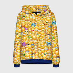 Толстовка-худи мужская Смайлики Emoji, цвет: 3D-синий