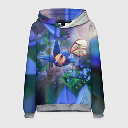 Толстовка-худи мужская Бабочка, цвет: 3D-меланж