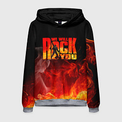Толстовка-худи мужская Queen - We Will Rock You, цвет: 3D-меланж