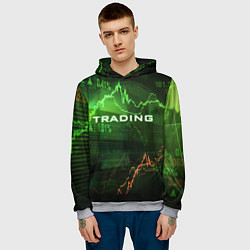 Толстовка-худи мужская Трейдинг 03, цвет: 3D-меланж — фото 2