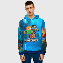 Толстовка-худи мужская Minecraft Майнкрафт, цвет: 3D-синий — фото 2
