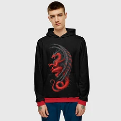 Толстовка-худи мужская Red Dragon, цвет: 3D-красный — фото 2