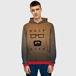 Толстовка-худи мужская HALF-LIFE, цвет: 3D-красный — фото 2