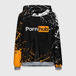 Толстовка-худи мужская PORNHUB, цвет: 3D-меланж