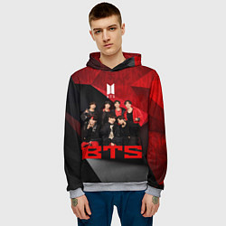 Толстовка-худи мужская BTS, цвет: 3D-меланж — фото 2