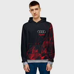 Толстовка-худи мужская AUDI, цвет: 3D-меланж — фото 2