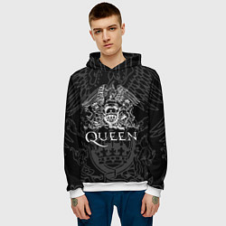 Толстовка-худи мужская QUEEN, цвет: 3D-белый — фото 2