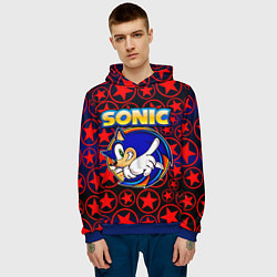 Толстовка-худи мужская Sonic, цвет: 3D-синий — фото 2