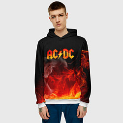 Толстовка-худи мужская ACDC, цвет: 3D-белый — фото 2