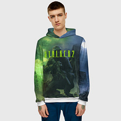 Толстовка-худи мужская STALKER 2, цвет: 3D-белый — фото 2