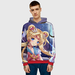 Толстовка-худи мужская SAILOR MOON, цвет: 3D-красный — фото 2
