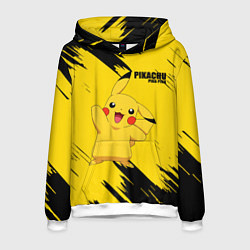 Толстовка-худи мужская PIKACHU: PIKA PIKA, цвет: 3D-белый