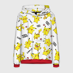 Толстовка-худи мужская ПИКАЧУ, цвет: 3D-красный