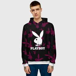 Толстовка-худи мужская PLAYBOY, цвет: 3D-белый — фото 2