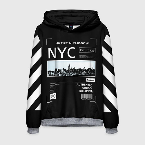 Мужская толстовка Off-White: NYC / 3D-Меланж – фото 1