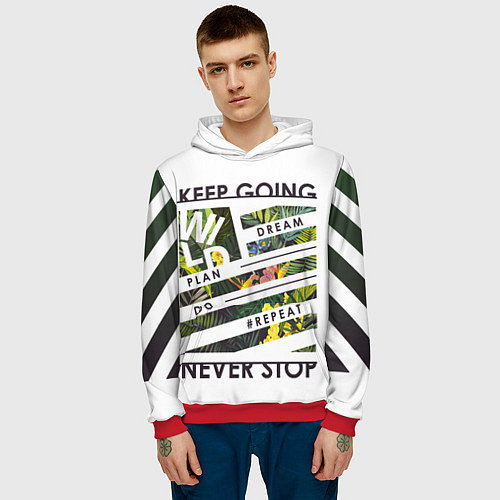 Мужская толстовка Off-White: Keep Going / 3D-Красный – фото 3