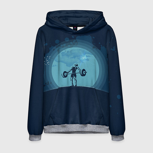 Мужская толстовка Тяжёлая атлетика / 3D-Меланж – фото 1