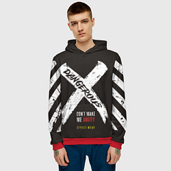 Толстовка-худи мужская Off-White: Dangerous, цвет: 3D-красный — фото 2