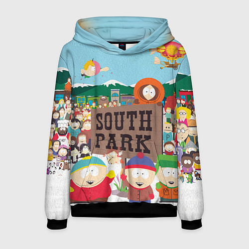 Мужская толстовка Южный Парк / 3D-Черный – фото 1