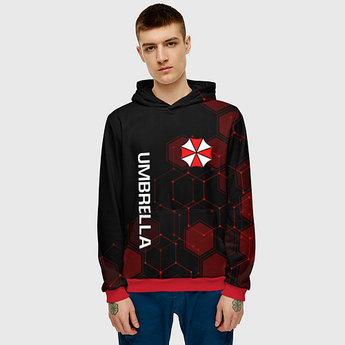 Мужская толстовка UMBRELLA CORP / 3D-Красный – фото 3