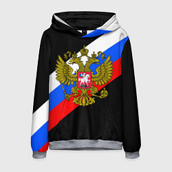 Толстовка-худи мужская РОССИЯ, цвет: 3D-меланж