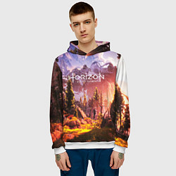 Толстовка-худи мужская Horizon Zero Dawn, цвет: 3D-белый — фото 2