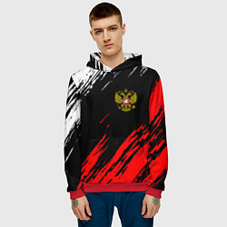 Толстовка-худи мужская РОССИЯ, цвет: 3D-красный — фото 2