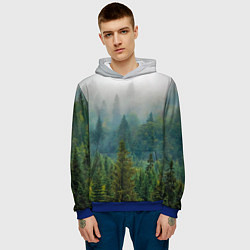 Толстовка-худи мужская Лес, цвет: 3D-синий — фото 2
