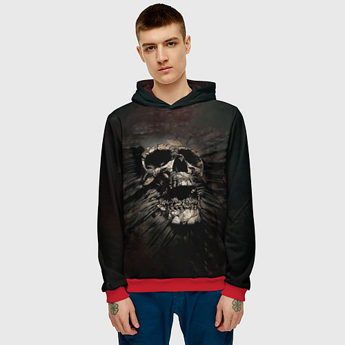Мужская толстовка ЧЕРЕП / 3D-Красный – фото 3