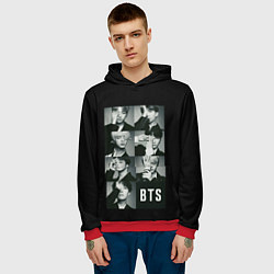 Толстовка-худи мужская BTS, цвет: 3D-красный — фото 2