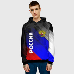 Толстовка-худи мужская РОССИЯ, цвет: 3D-черный — фото 2