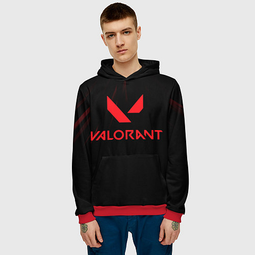 Мужская толстовка VALORANT / 3D-Красный – фото 3