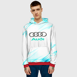 Толстовка-худи мужская Audi, цвет: 3D-красный — фото 2