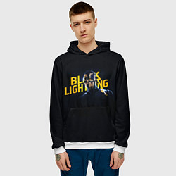 Толстовка-худи мужская Black Lightning - Thunder, цвет: 3D-белый — фото 2